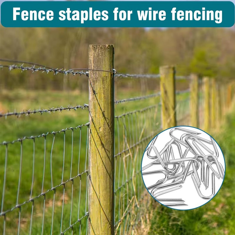 Allwin 220 Pcs Heavy Duty Fencing Staples - U-Shaped Wire Fencing Nails for Mesh, Chain Link & Woven Fence | Carbon Steel with Anti-Rust Coating, Galvanized - Image 5